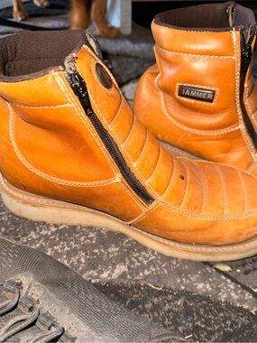 Hammer Men's Tan Leather Zip-Front Work Boots